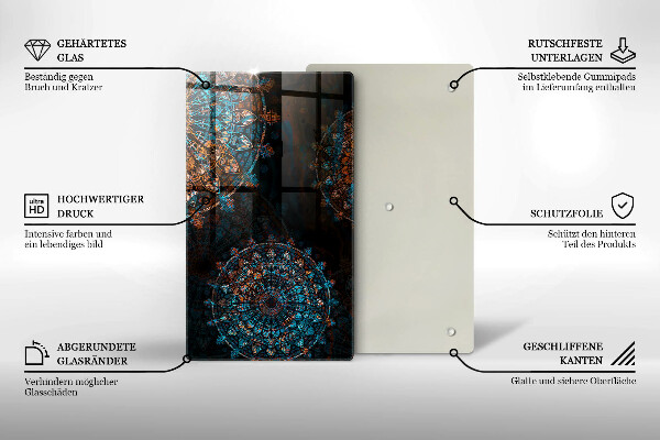 Tagliere in vetro Ruote vintage boho