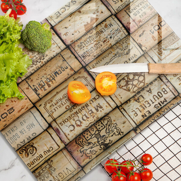 Tagliere in vetro Vecchi tappi per vino