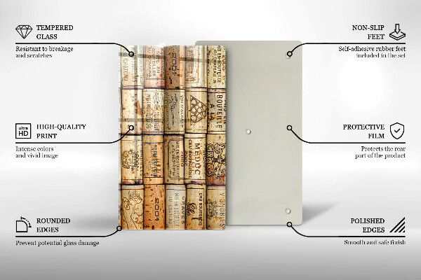 Tagliere in vetro Vecchi tappi per vino
