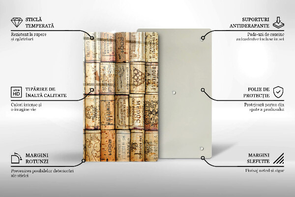 Tagliere in vetro Vecchi tappi per vino