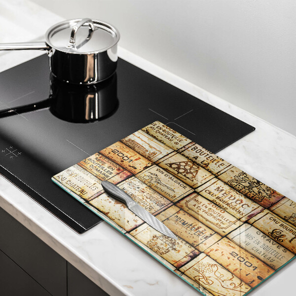 Tagliere in vetro Vecchi tappi per vino