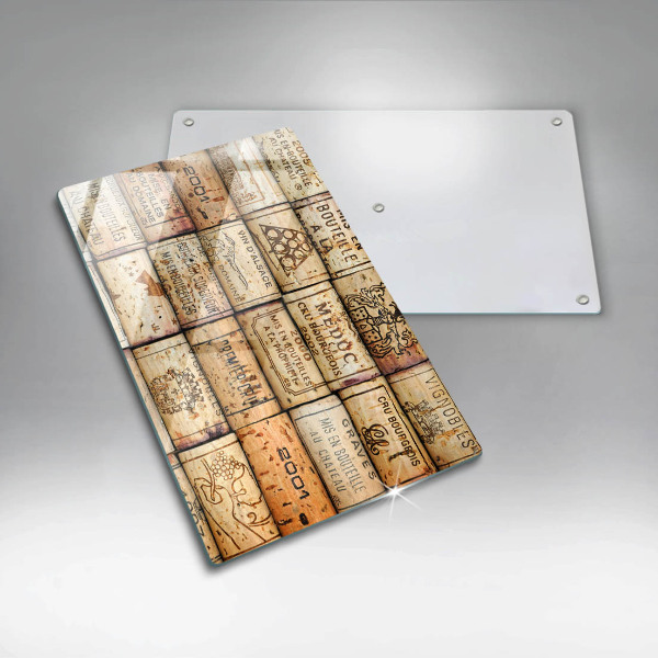 Tagliere in vetro Vecchi tappi per vino