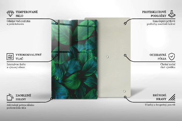 Tagliere in vetro Foglie della giungla