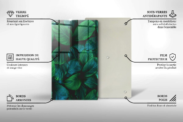 Tagliere in vetro Foglie della giungla