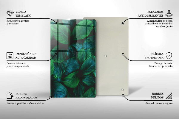 Tagliere in vetro Foglie della giungla