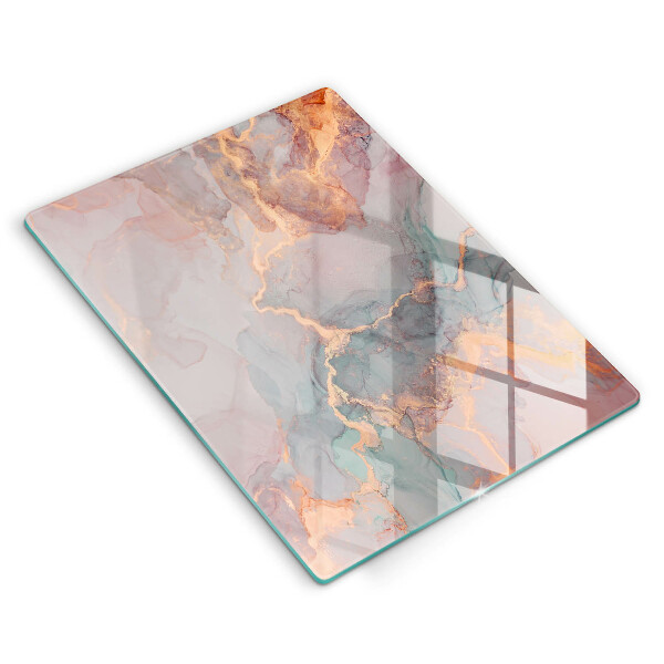 Tagliere in vetro Marmo con oro