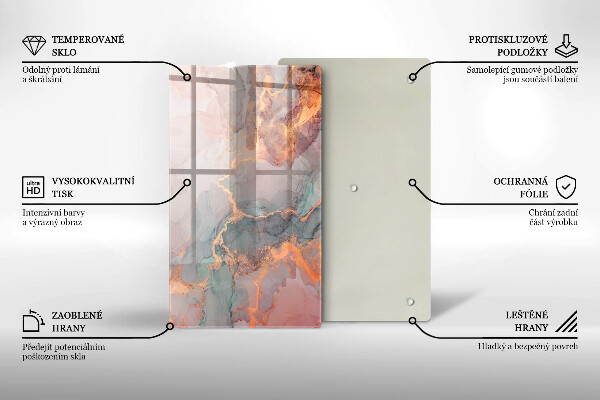 Tagliere in vetro Marmo con oro