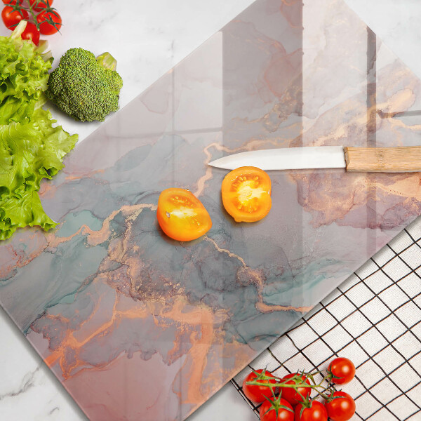 Tagliere in vetro Marmo con oro