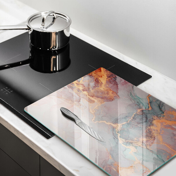 Tagliere in vetro Marmo con oro