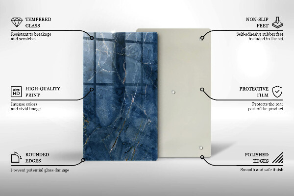 Tagliere in vetro Trama di pietra di marmo