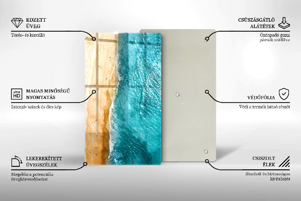 Tagliere in vetro Riva della spiaggia e mare