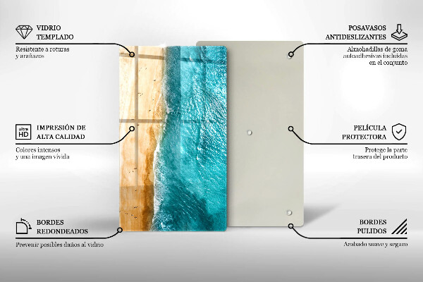 Tagliere in vetro Riva della spiaggia e mare