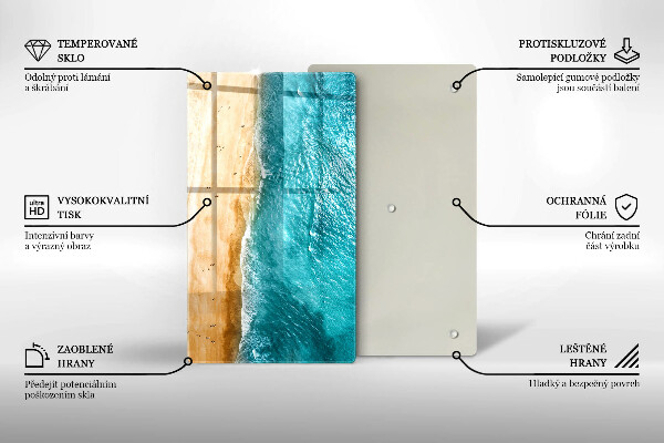 Tagliere in vetro Riva della spiaggia e mare