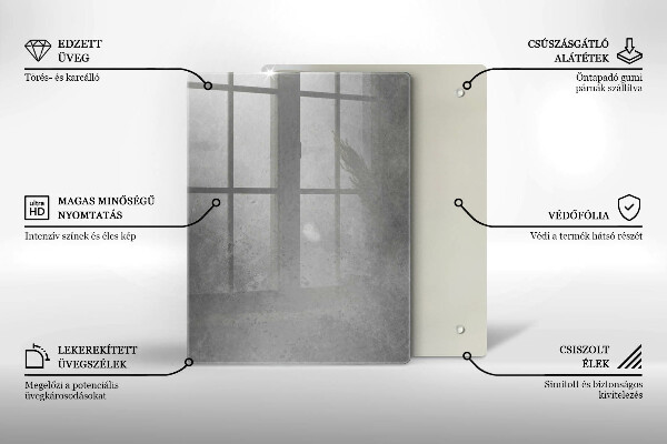 Tagliere in vetro Pianta di muschio naturale