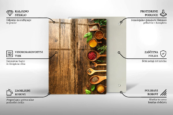 Tagliere in vetro Tavole e foglie di legno
