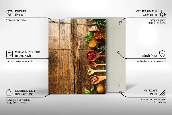 Tagliere in vetro Tavole e foglie di legno