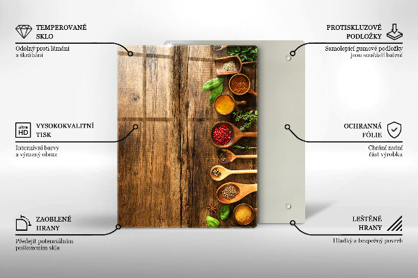 Tagliere in vetro Tavole e foglie di legno
