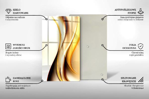 Tagliere in vetro Linee di fumo astratte