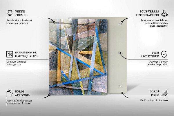 Tagliere in vetro Linee di fumo astratte