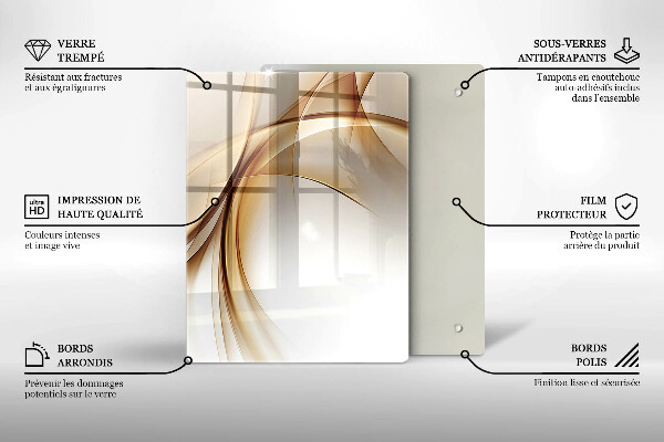 Tagliere in vetro Fiori rosa primaverili