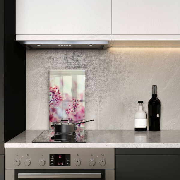 Tagliere in vetro Fiori rosa primaverili