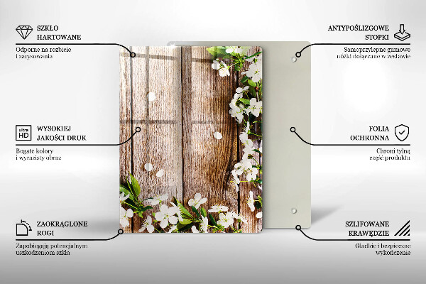Tagliere in vetro Girasoli su tavole