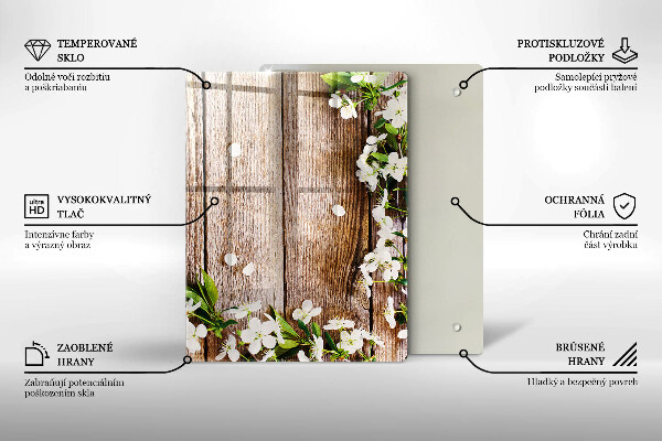 Tagliere in vetro Girasoli su tavole