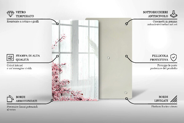 Tagliere in vetro Fiori sulle tavole
