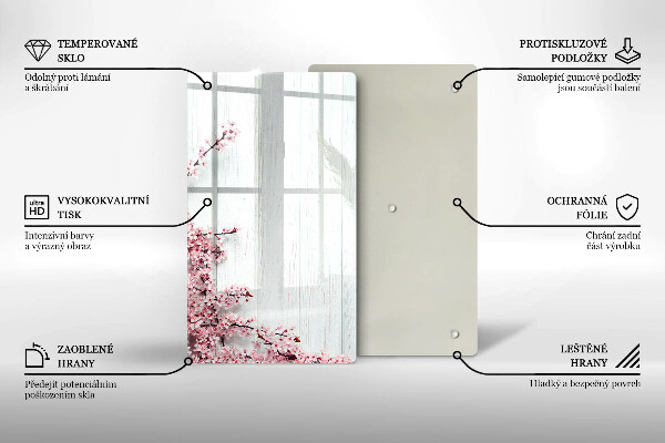 Tagliere in vetro Fiori sulle tavole