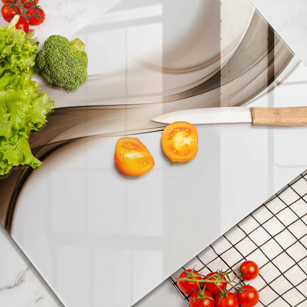 Tagliere in vetro Linee marroni astratte