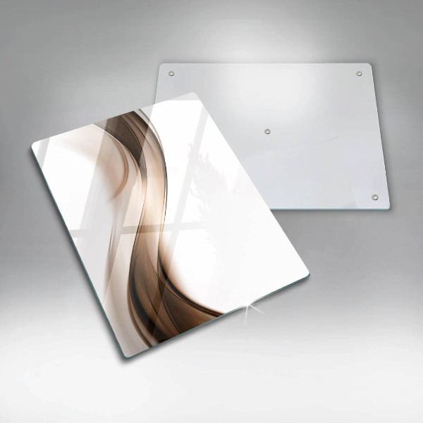 Tagliere in vetro Linee marroni astratte