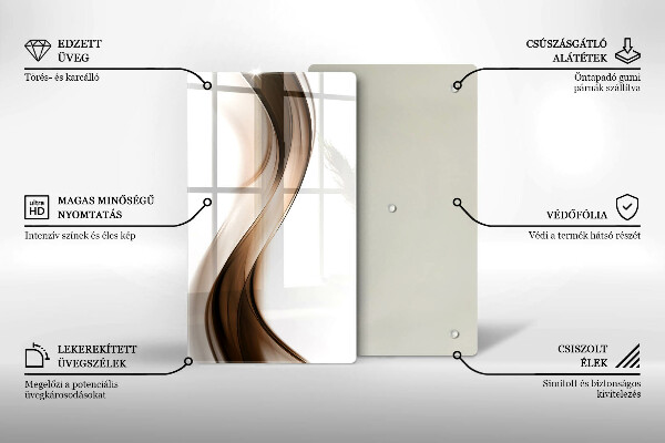 Tagliere in vetro Linee marroni astratte