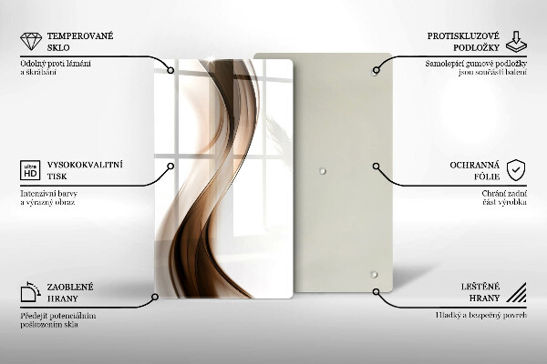 Tagliere in vetro Linee marroni astratte