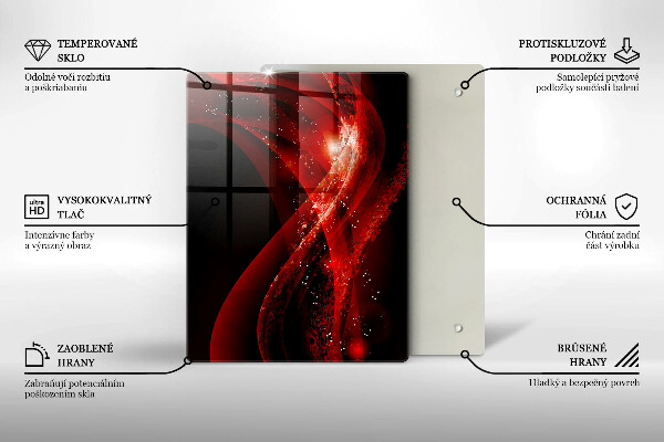 Tagliere in vetro Linee marroni astratte