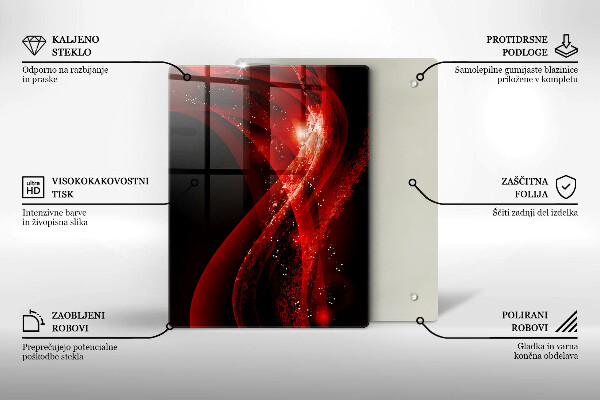 Tagliere in vetro Linee marroni astratte