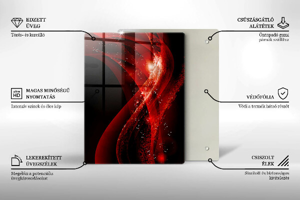 Tagliere in vetro Linee marroni astratte