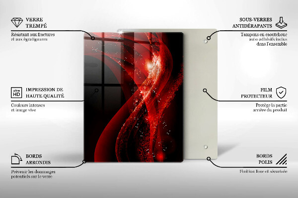 Tagliere in vetro Linee marroni astratte