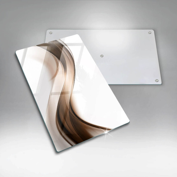 Tagliere in vetro Linee marroni astratte