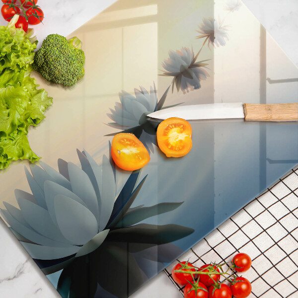 Tagliere in vetro temperato Fiori di giglio sull'acqua