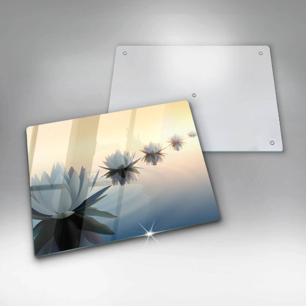 Tagliere in vetro temperato Fiori di giglio sull'acqua