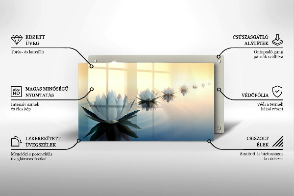 Tagliere in vetro temperato Fiori di giglio sull'acqua