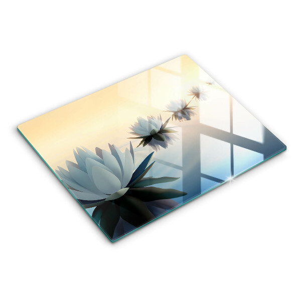 Tagliere in vetro temperato Fiori di giglio sull'acqua