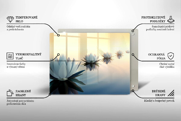 Tagliere in vetro temperato Fiori di giglio sull'acqua