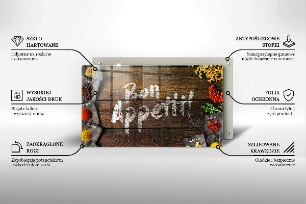 Tagliere in vetro temperato Tabelloni per le iscrizioni di Bon Appetit