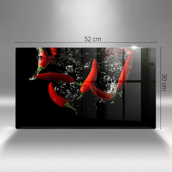 Tagliere in vetro temperato Peperoncini in acqua