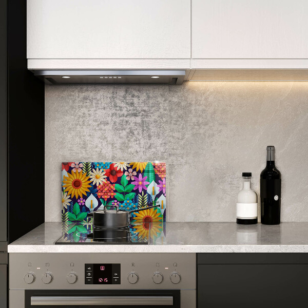 Tagliere in vetro temperato Illustrazione del prato dei fiori