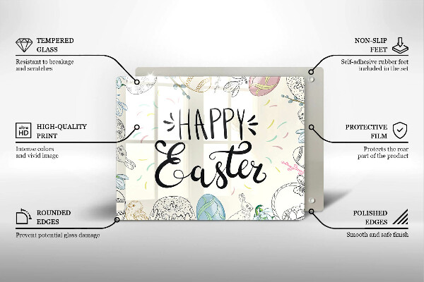 Tagliere in vetro Happy Easter