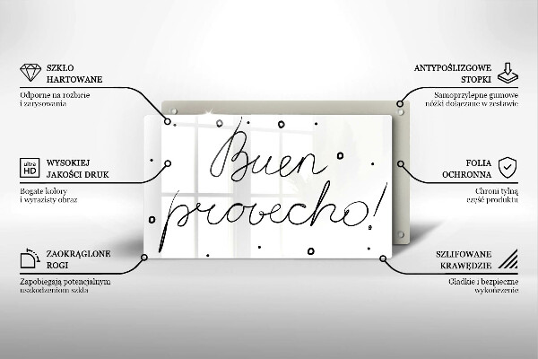 Tagliere in vetro Buen provecho!