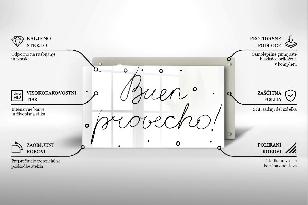 Tagliere in vetro Buen provecho!