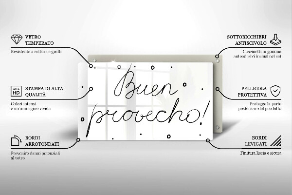 Tagliere in vetro Buen provecho!